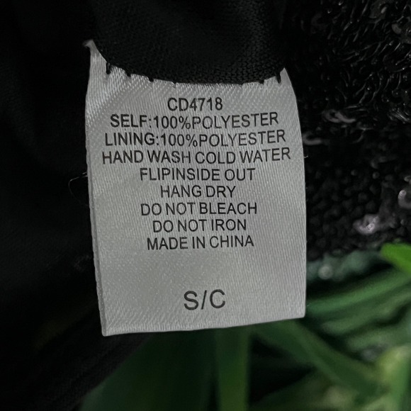 TCEC Dress Small Black Sequin One Shoulder‎ Mini Party Cocktail 3258 - Picture 5 of 10